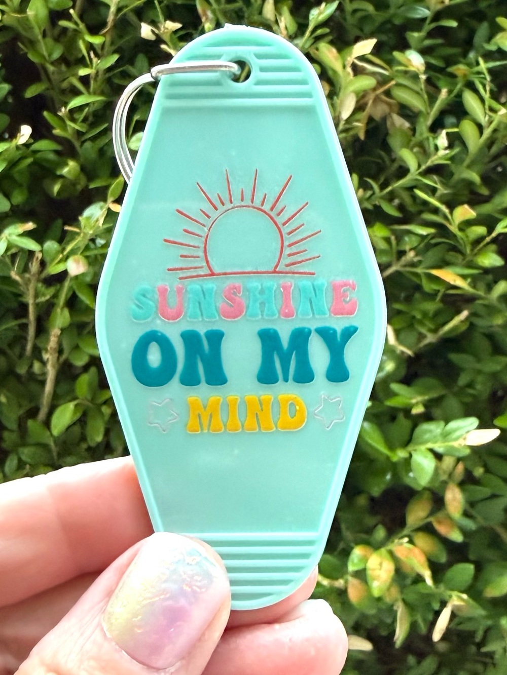 Vintage style motel key 3.5” keychain summer-themed gift idea
